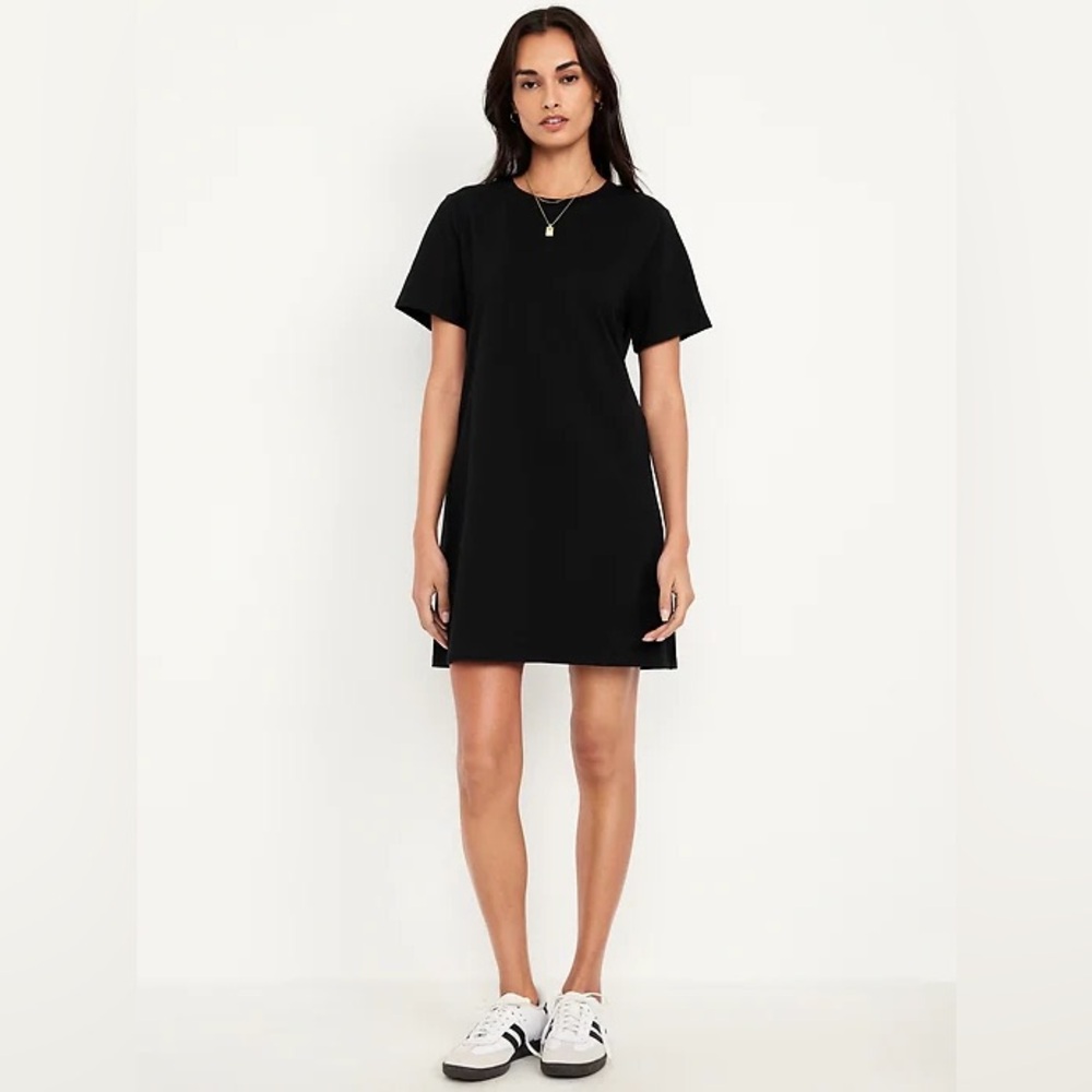 Vintage Crew-Neck Mini T-Shirt Dress